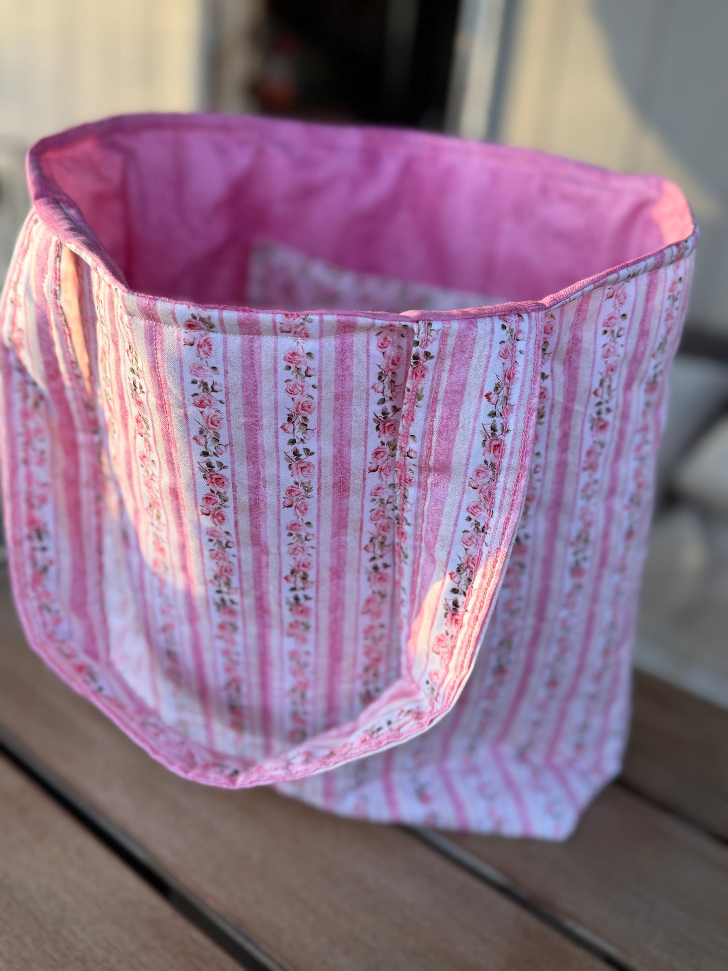 Large Pink Floral Savannah Tote